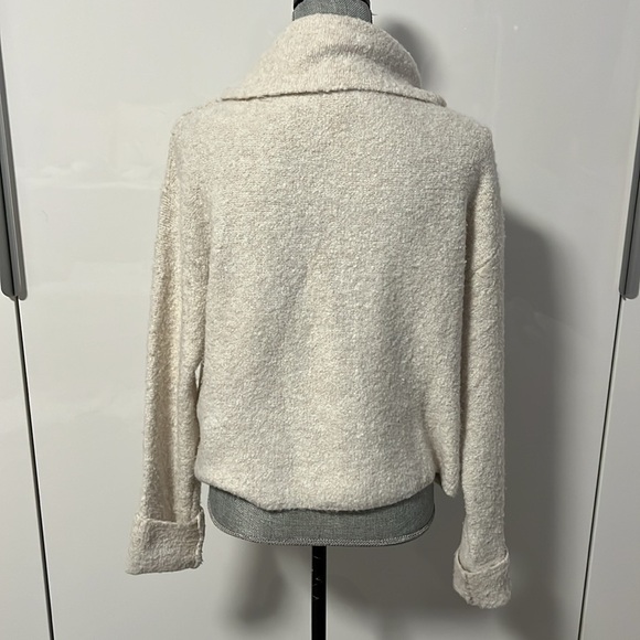 FREE PEOPLE Boucle Alpaca Wool Blend Sweater Cowl Neck, Size L - Picture 4 of 9